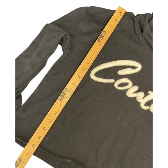 Juicy Couture Hoodie Oversized XLarge Black Spellout Y2K Sweatshirt Cropped - Picture 4 of 7